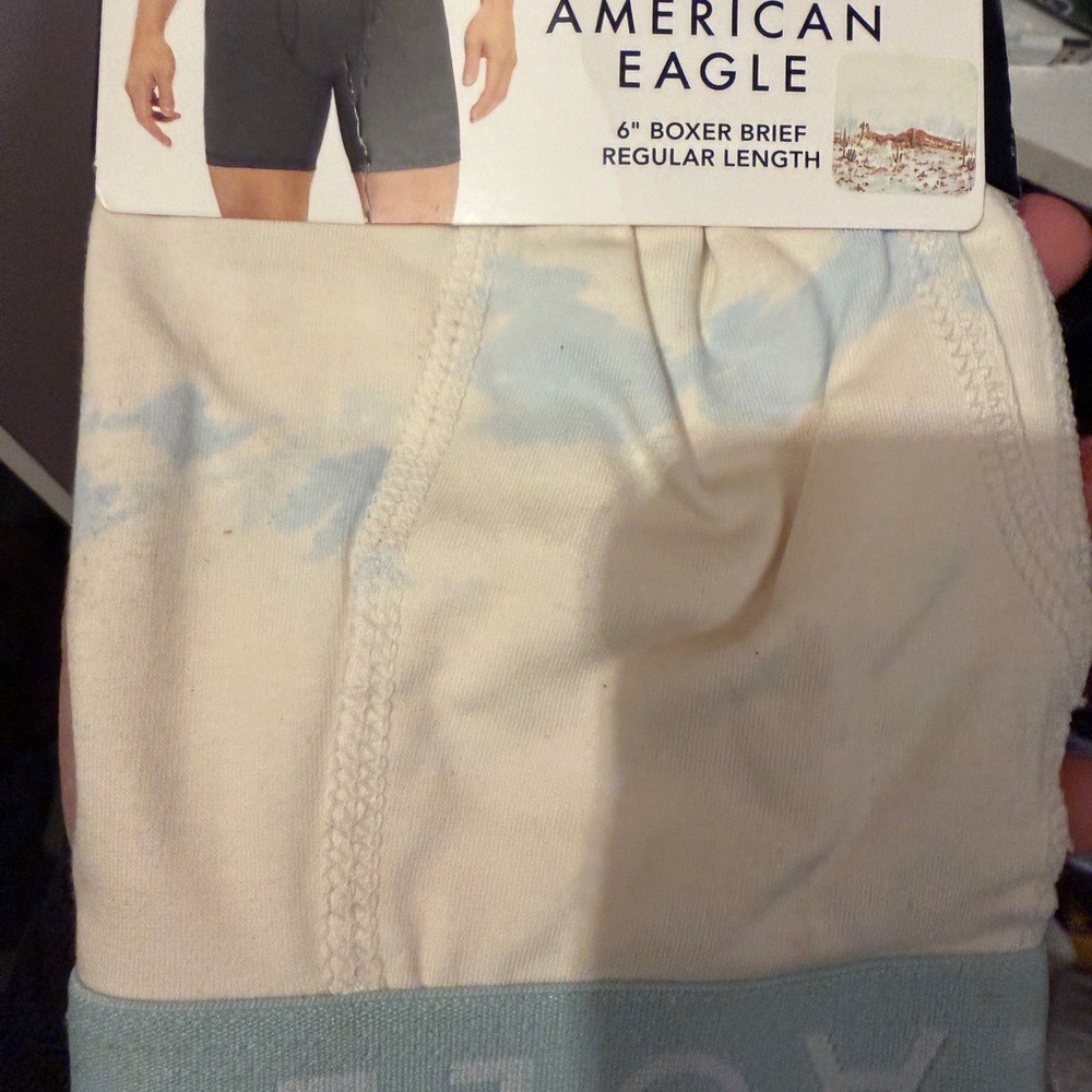 American Eagle Outfitters Cream and Light Blue Boxer Briefs